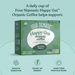 Four Sigmatic Mushroom Coffee K-Cups with Probiotic, Organic and Fair Trade Coffee, Heat Resistant, 24 Count