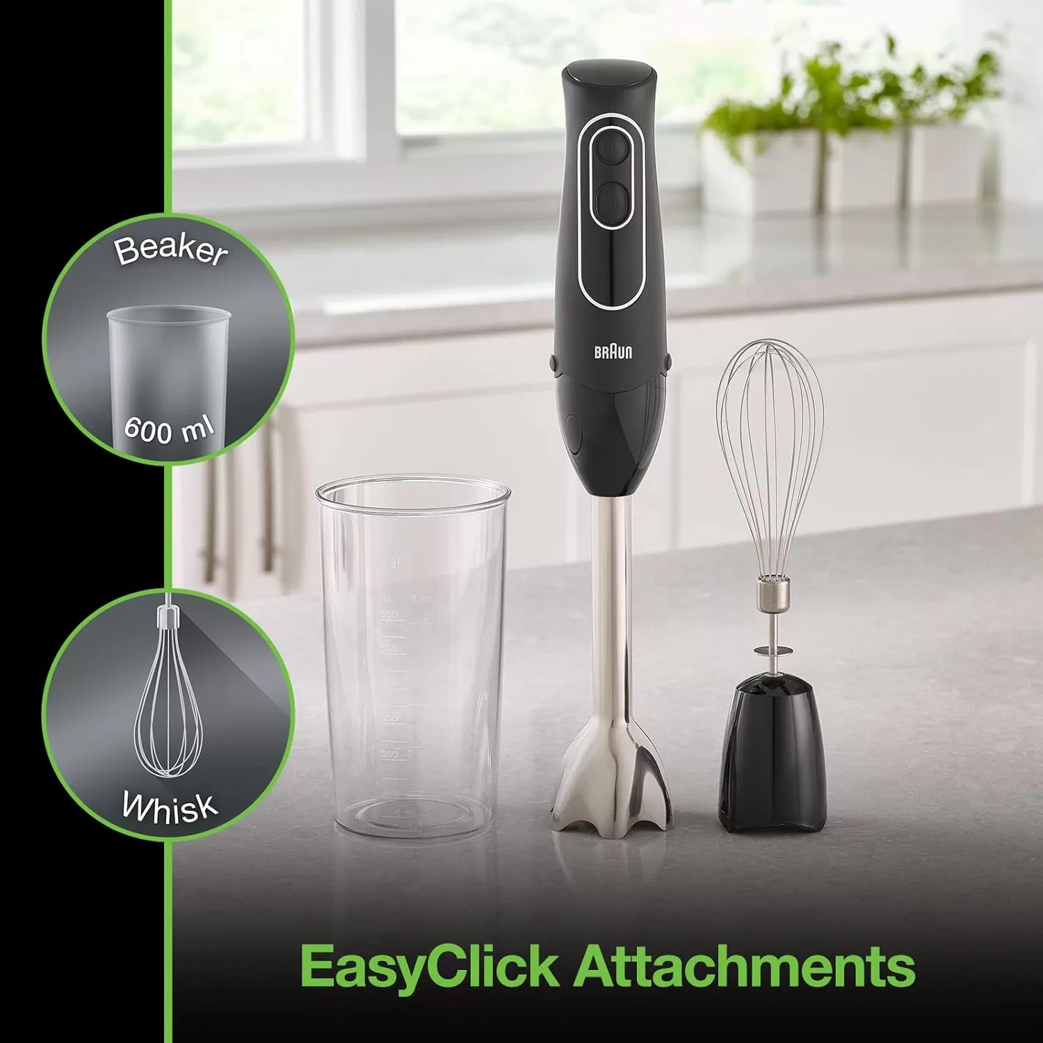 Braun MultiQuick 5 Immersion Hand Blender Patented Technology , Black, MQ505