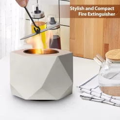 KIZZBY Table Top Fire Pit Bowl - Concrete Tabletop Fireplace Indoor Outdoor Decor Portable Rubbing Alcohol Burner Smores Maker