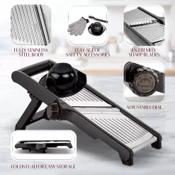 Gramercy Food Slicer With Cut-Resistant Gloves - Mandoline for Vegetables, Potatoes, Cucumbers