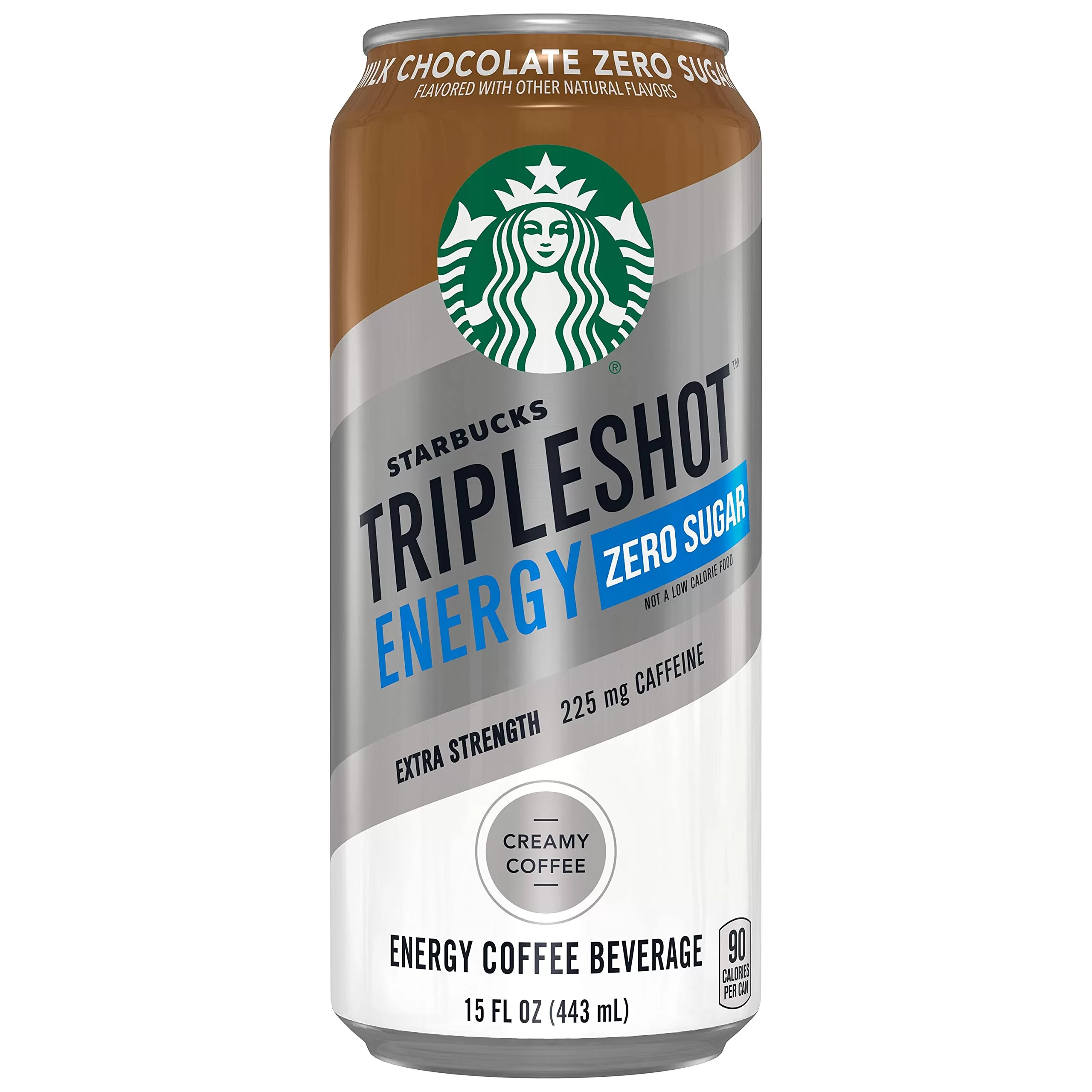 Starbucks Tripleshot Zero Sugar Energy Extra Strength Espresso Coffee Beverage, Milk Chocolate, 15 oz Cans (12 Pack), Brown