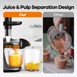 JoyBear Cold Press Juicer Machine: Easy to Clean Slow Masticating Extractor for Veggies and Fruits, Silver