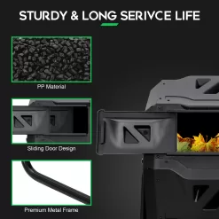 F2C Compost Bin Outdoor Dual Chamber Tumbling Composter 43 Gallon BPA Free Large Tumbler Composters Tumbling