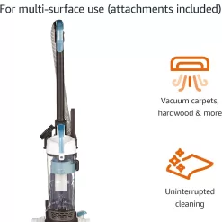 Amazon Basics Upright Bagless Lightweight Vacuum Cleaner, Black and White
