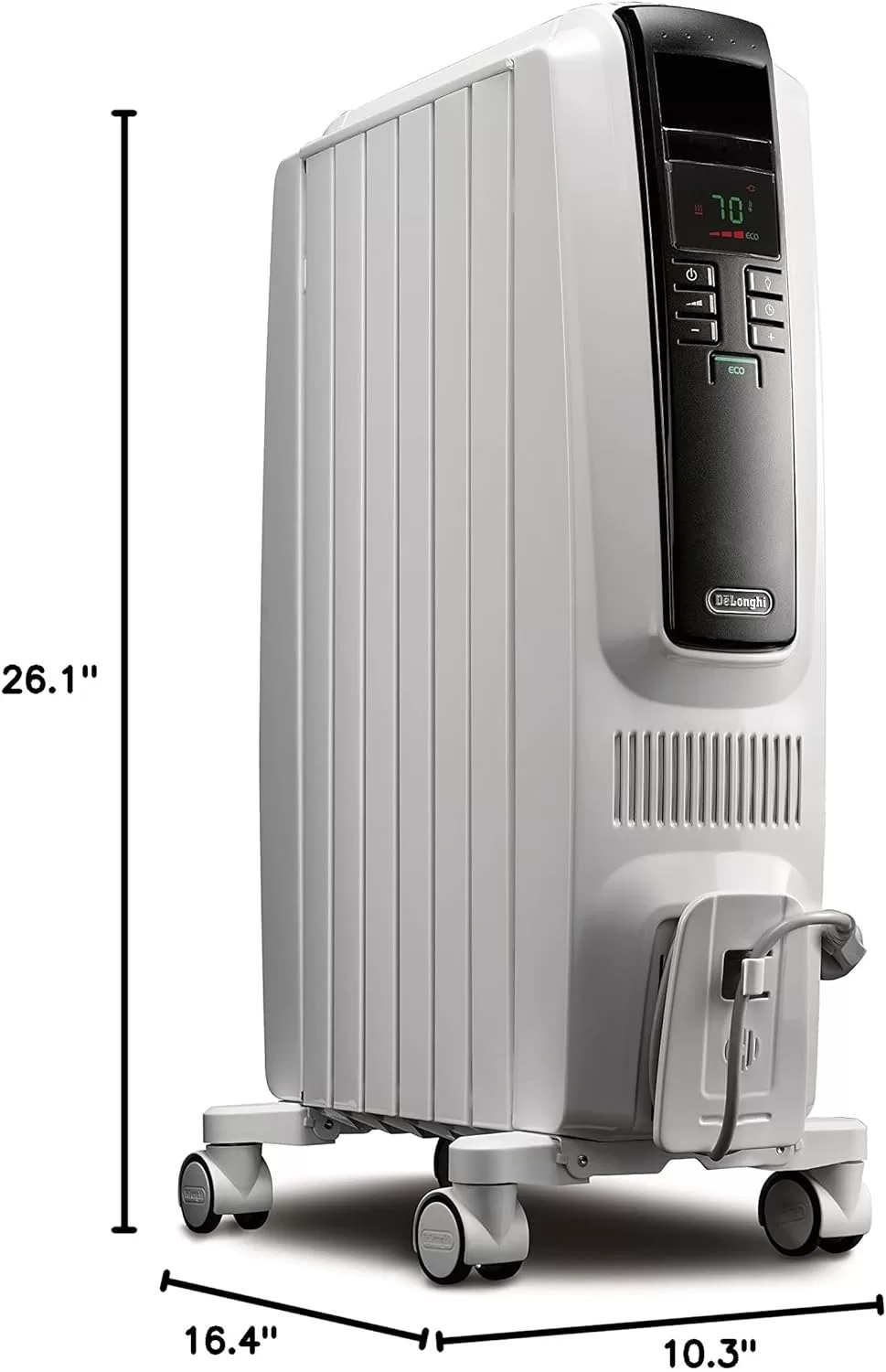 De'Longhi Dragon Digital Oil Filled Radiator Heater, 1500W Electric Space Heater for indoor use