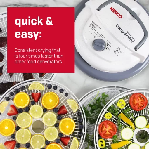 NESCO FD75A Snackmaster Pro Food Dehydrator, For Snacks, Fruit, Beef