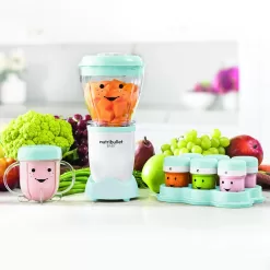NutriBullet NBY-50100 Baby Complete Food-Making System, 32-Oz, White, Blue, Clear