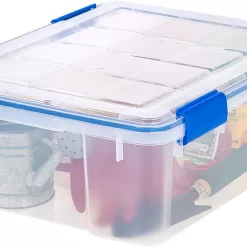 Alternative view of IRIS USA 3 Pack 26.5 Quart WeatherPro Plastic Storage Box Durable Lid and Seal and Secure Latching Buckles