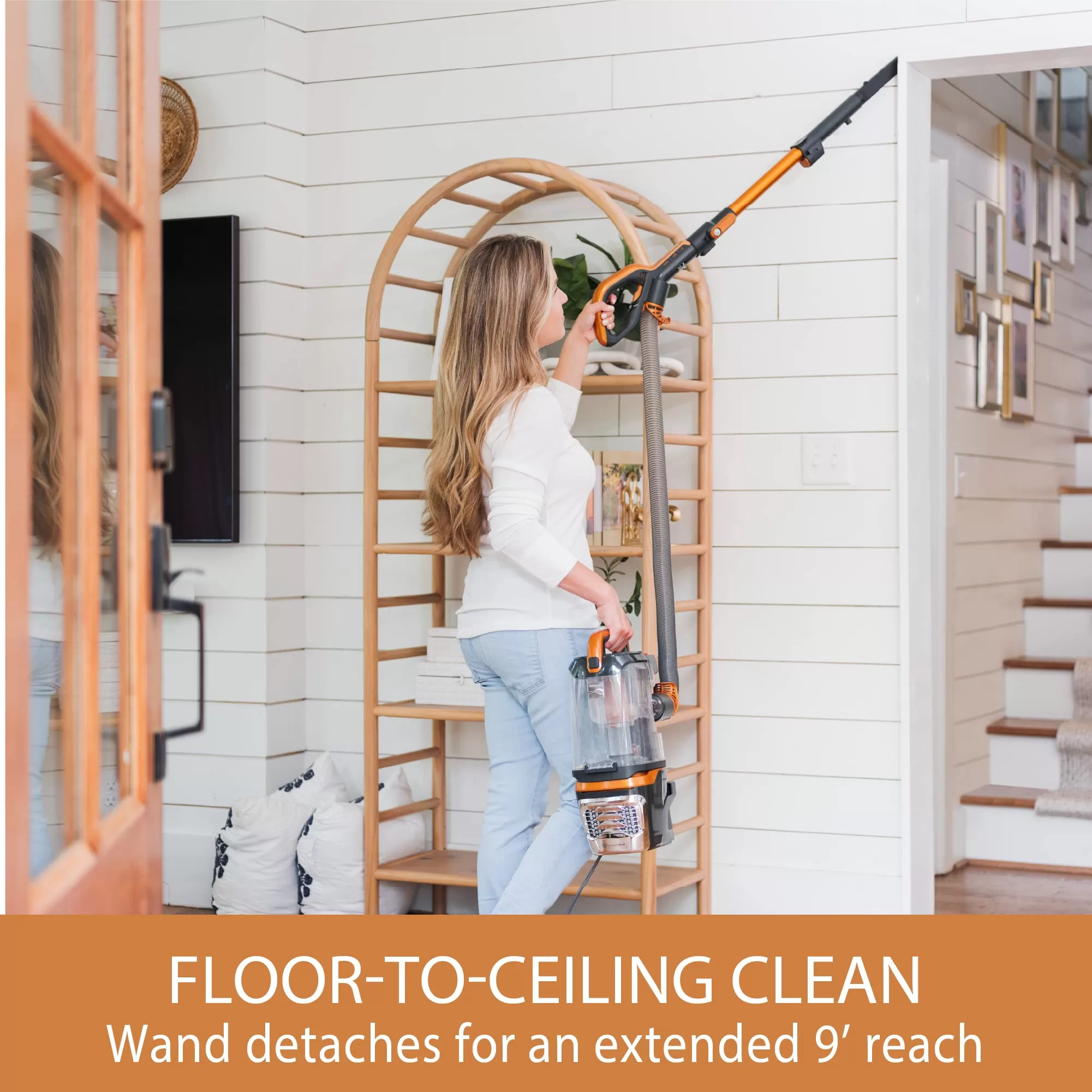 Kenmore DU4080 Featherlite Lift-Up Bagless Upright Vacuum 2 - Motor Power Suction Lightweight Carpet Cleaner, Orange
