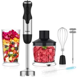 Keylitos 5 in1 Immersion Hand Blender, Powerful 12 Speed Handheld Stick Blender