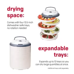 NESCO FD-75A Snackmaster Pro Food Dehydrator, For Snacks, Fruit, Beef Jerky, Gray