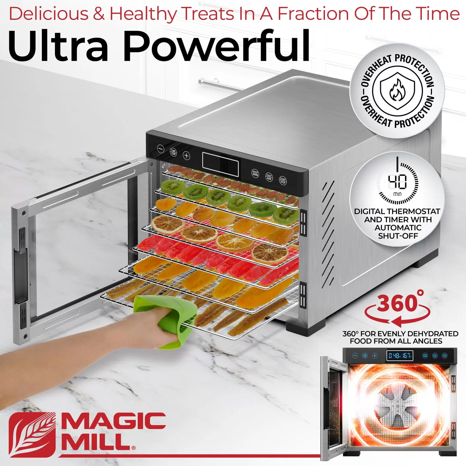 Magic Mill Pro Food Dehydrator machine | 7 Stainless Steel Trays
