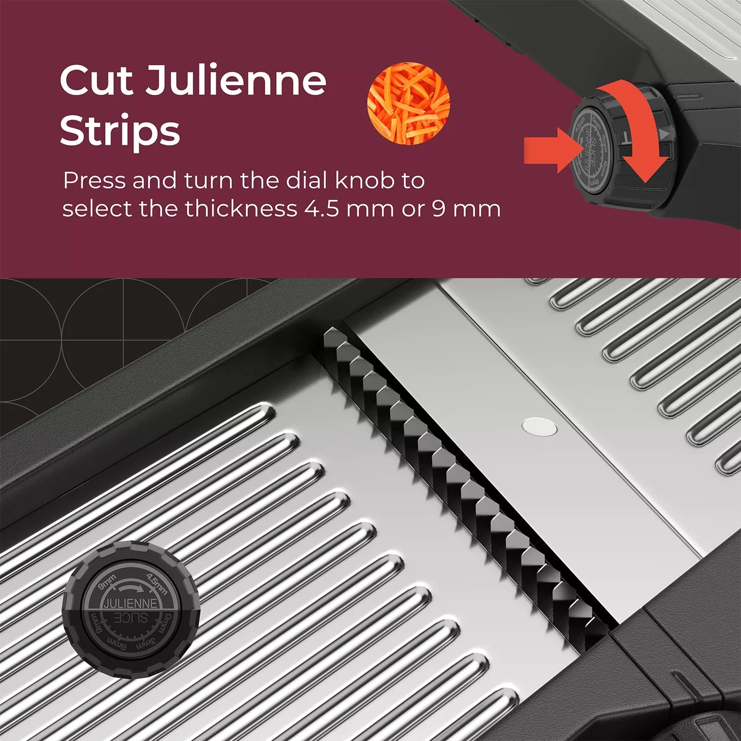MuellerLiving Mandoline Slicer for Kitchen, Stainless Steel, Slice or Julienne, Vegetable Chopper, Fruits
