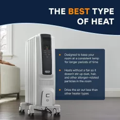 De'Longhi Dragon Digital Oil Filled Radiator Heater, 1500W Electric Space Heater for indoor use