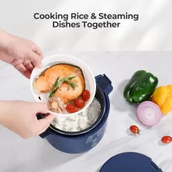 Narcissus 3.5-Cup Rice Cooker for 1-3 People, Multifunctional for Rice, Oatmeal, Quinoa, Blue