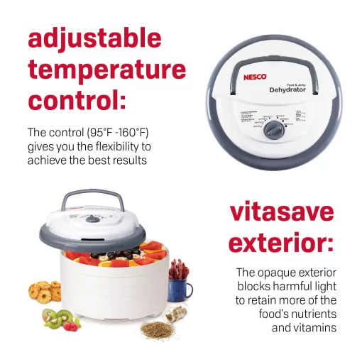 NESCO FD75A Snackmaster Pro Food Dehydrator, For Snacks, Fruit, Beef