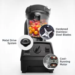 Vitamix Explorian Blender, Professional-Grade, 64 oz. Low-Profile Container, Black - 65542 (Renewed Premium)