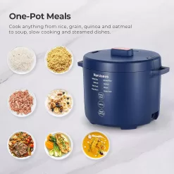 Narcissus 3.5-Cup Rice Cooker for 1-3 People, Multifunctional for Rice, Oatmeal, Quinoa, Blue