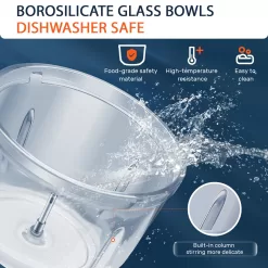 Bear Food Processor, Electric Food Chopper with 2 Glass Bowls (8 Cup+2.5 Cup)