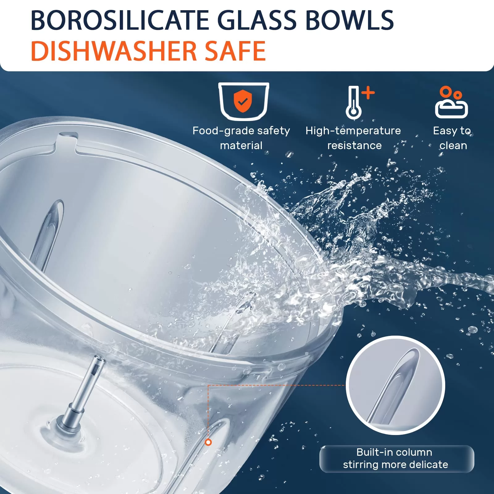 Bear Food Processor, Electric Food Chopper with 2 Glass Bowls (8 Cup+2.5 Cup)