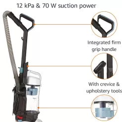 Amazon Basics Upright Bagless Lightweight Vacuum Cleaner, Black and White