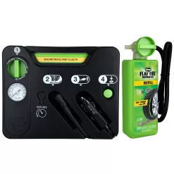 Slime 50122 Flat Tire Puncture Emergency Kit, Includes Sealant and Tire Inflator Pump, 10 Min Fix