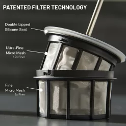 ESPRO - P3 French Press - Double Micro-Filtered Coffee and Tea Maker, Grit-Free and Bitterness - Free Brews - (Black, 32 Oz)