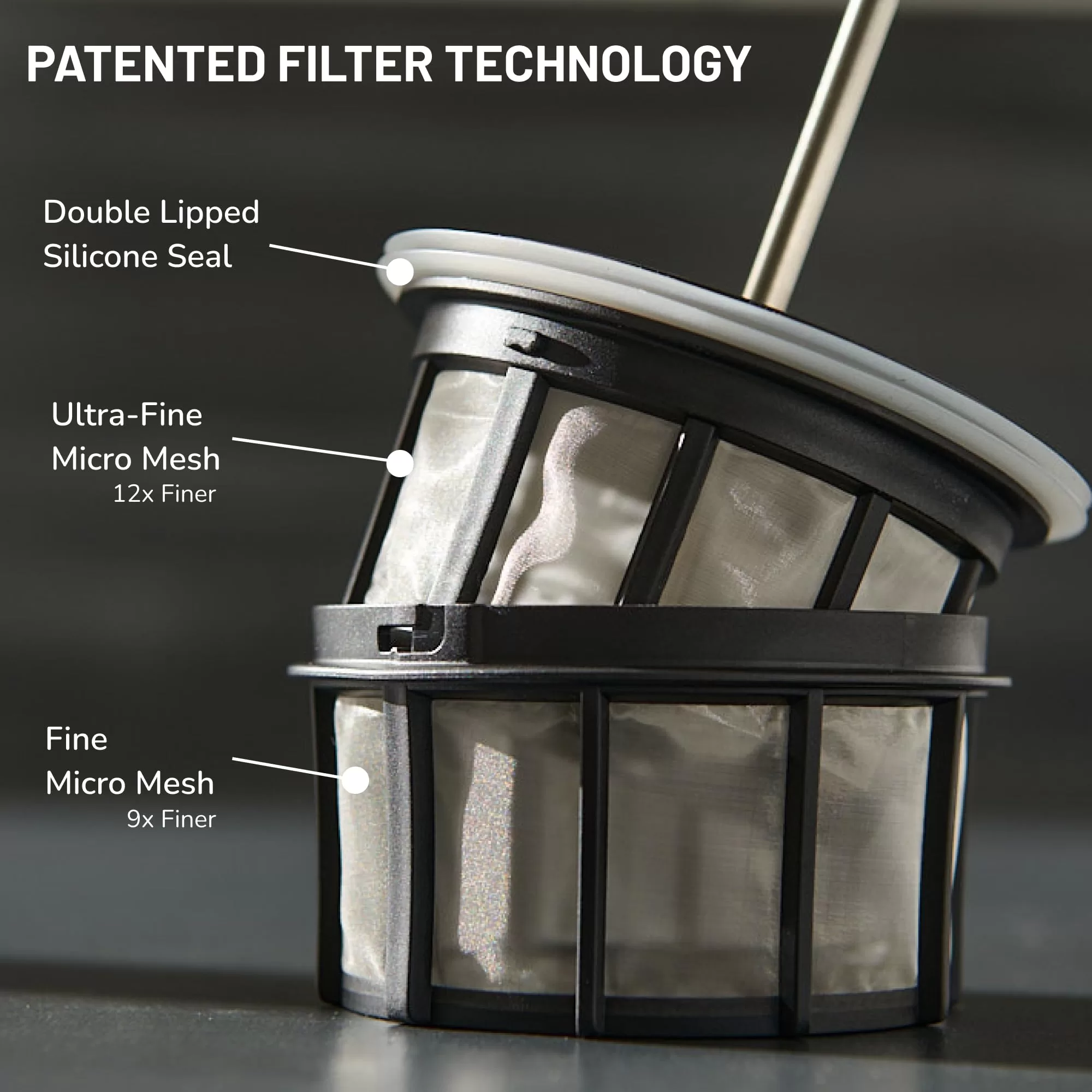 ESPRO - P3 French Press - Double Micro-Filtered Coffee and Tea Maker, Grit-Free and Bitterness - Free Brews - (Black, 32 Oz)