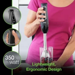 Braun MultiQuick 5 Immersion Hand Blender Patented Technology , Black, MQ505