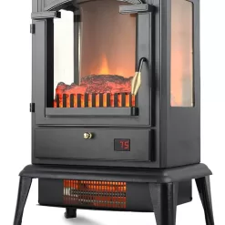 VOLTORB Electric Fireplace Heater with Remote, 22.4" Freestanding Portable Infrared Fireplace Heater Stove, 1000W/1500W