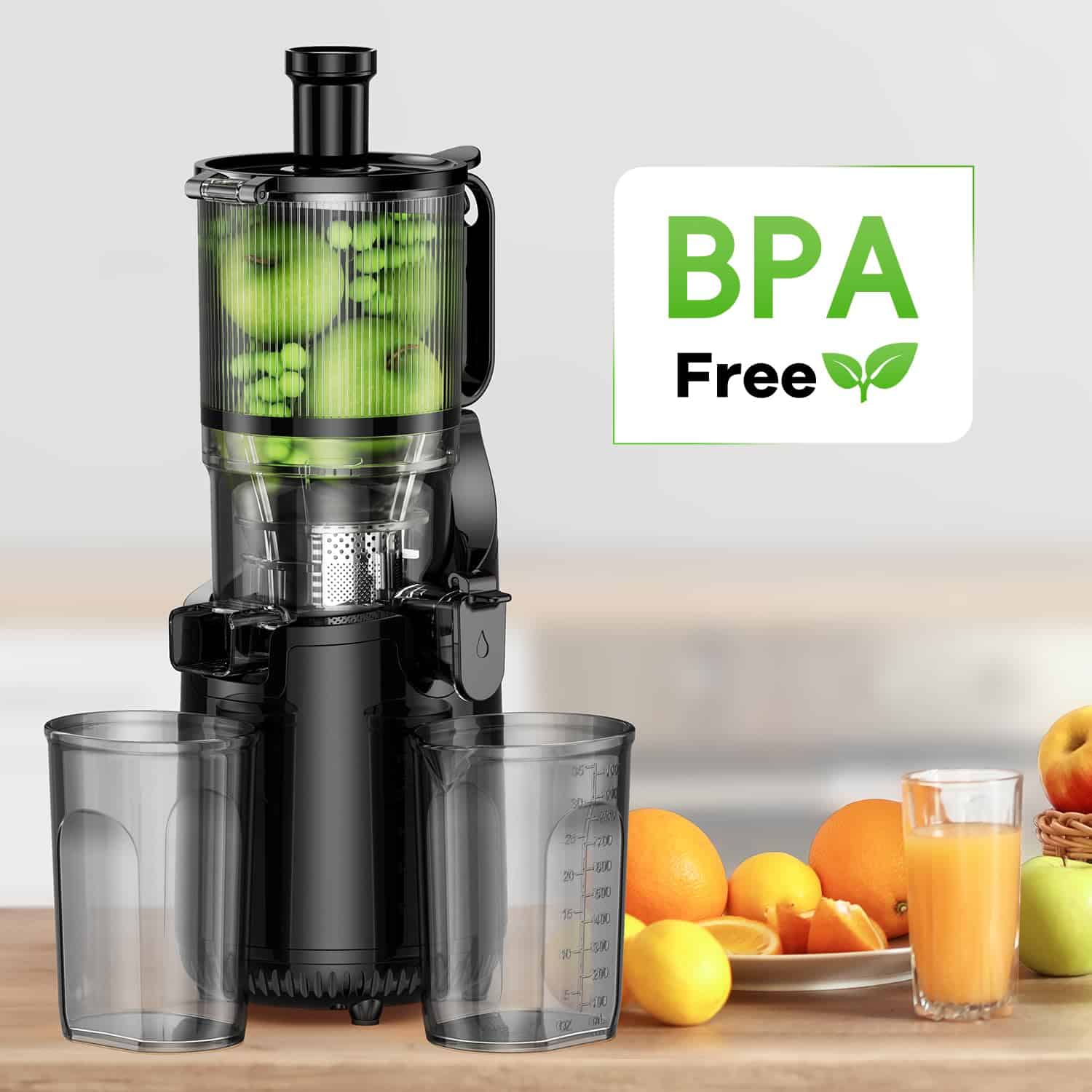 Amumu Slow Masticating Machines, Cold Press Juicer, BPA Free 250W - Image 2