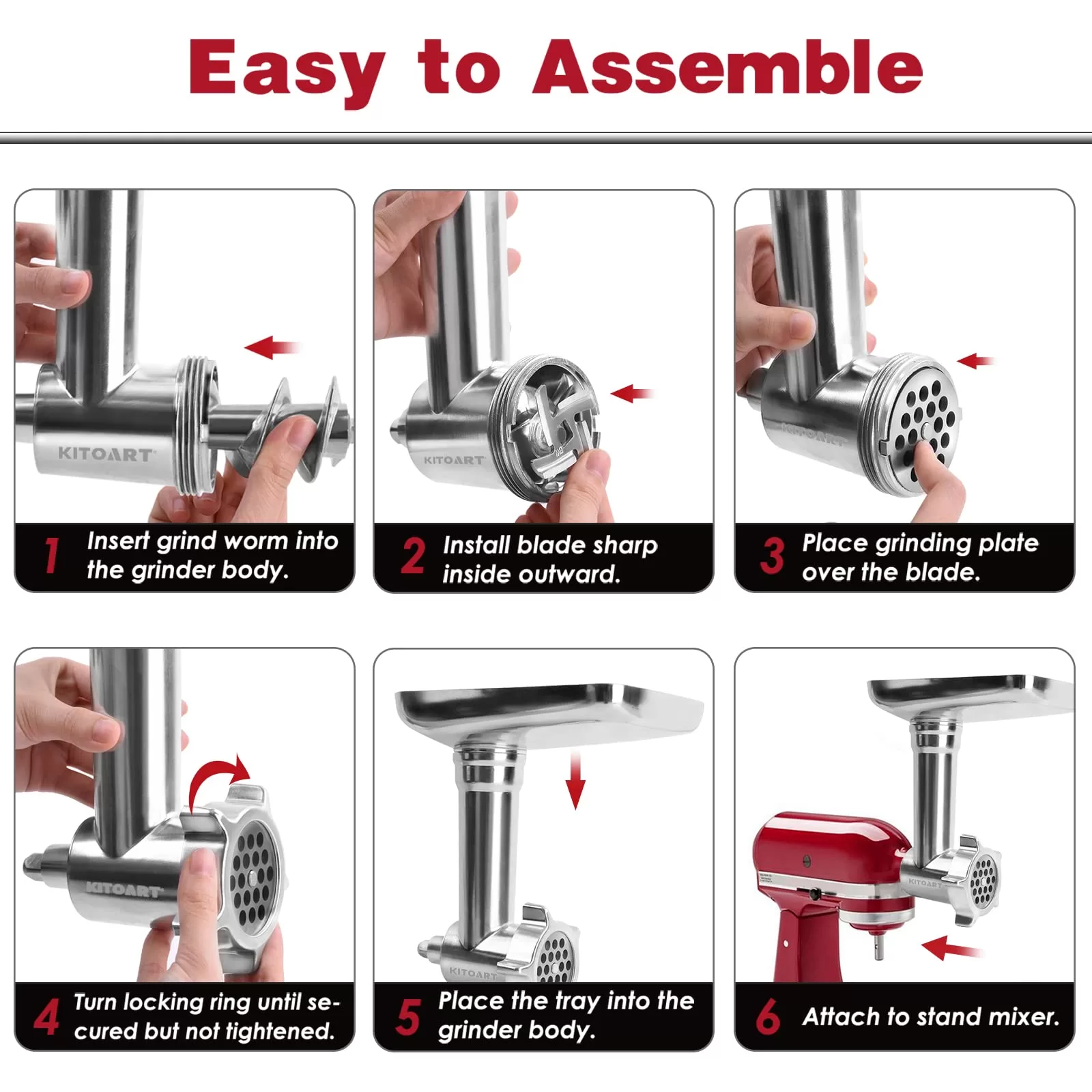 Metal Food Grinder Attachments for KitchenAid Stand Mixers