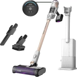 Shark Cordless Vacuum with HEPA Filter, QuadClean Brushroll, White/Beats Brass