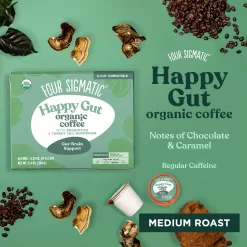 Four Sigmatic Mushroom Coffee K-Cups with Probiotic, Organic and Fair Trade Coffee, Heat Resistant, 24 Count