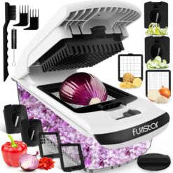 Fullstar Vegetable Chopper - Spiralizer Vegetable Slicer (4 in 1, White)