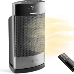 Lasko Ellipse Ceramic Tabletop Heater for Home with Tip-Over Switch, 1500W, Black, CD12950