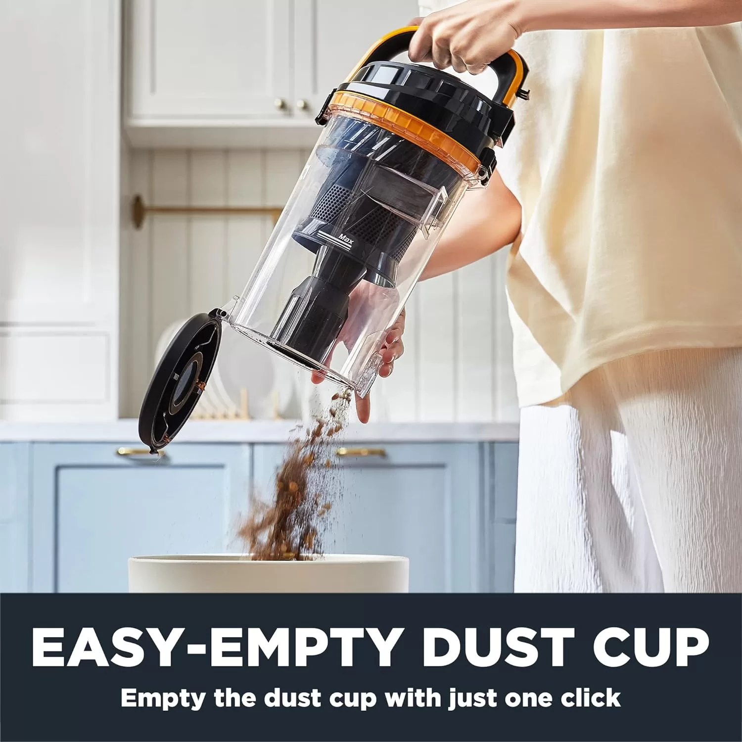 EUREKA Powerful Carpet and Floor, Household Cleaner for Home Bagless Lightweight Upright Vacuum, Yellow