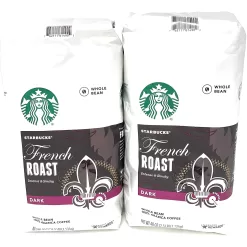 2 Packs of 40 Oz Starbucks French Roast Whole Bean Coffee 80 Oz