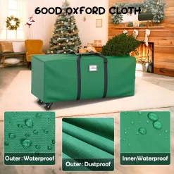 Mrrihand Christmas Tree Storage Bag 9Ft, Large Artificial Anti-Tear Heavy-Duty 600D Oxford Cloth Xmax Christmas Tree Storage Box 9FT