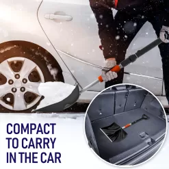 Trazon Snow Shovel for Driveway Car Home Garage - Portable Folding Snow Shovel (Black)