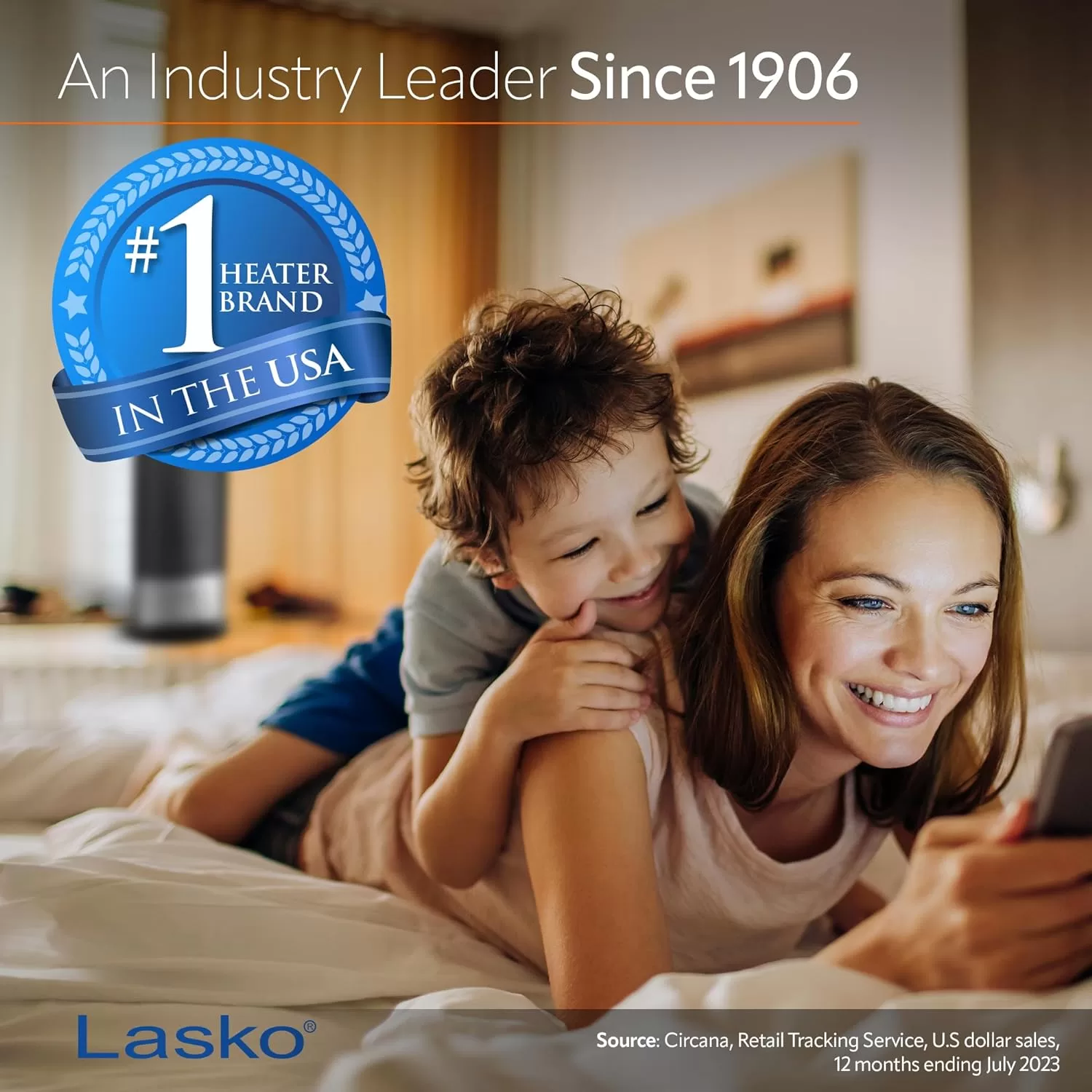Lasko Oscillating Ceramic Space Heater for Home with Overheat Protection, Thermostat, and 3 Speeds, 15.7 Inches, Black
