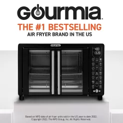 Gourmia Toaster Oven Air Fryer Combo 17 cooking presets 1700W french door digital air fryer oven 24L capacity accessories