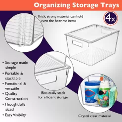 ClearSpace X-Large Plastic Storage Bins With Lids - Perfect for Kitchen, Pantry, Fridge Organization and Storage