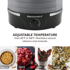 Elite Gourmet EFD319BNG Food Dehydrator, 5 BPA-Free 11.4
