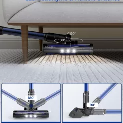 MIBODE Cordless Vacuum Cleaner, Powerful Stick Vacuum with 3 Suction Modes, Max 45Mins Runtime Rechargeable Vacuum