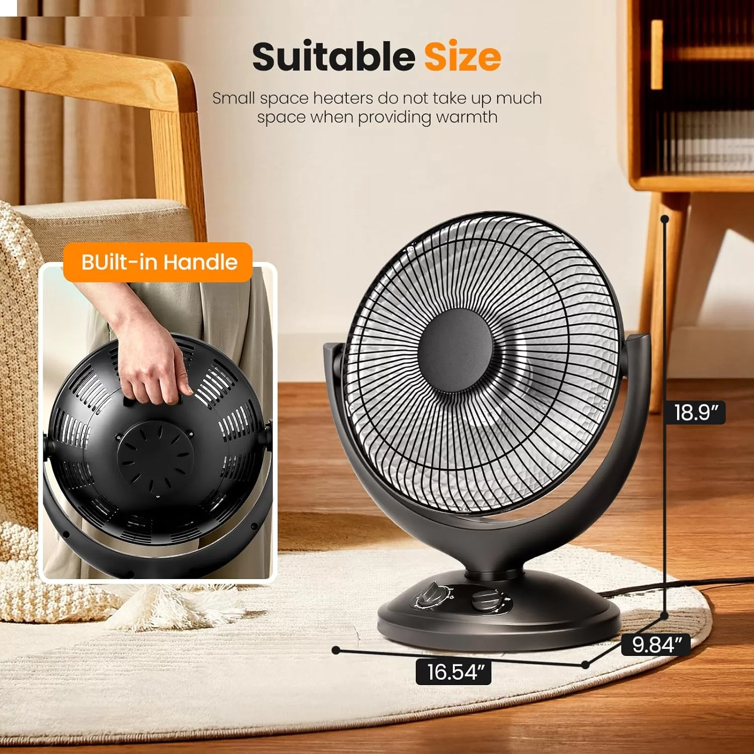 Kismile Oscillating Parabolic Space Heater