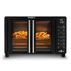 Gourmia Toaster Oven Air Fryer Combo 17 cooking presets 1700W french door digital air fryer oven 24L capacity accessories