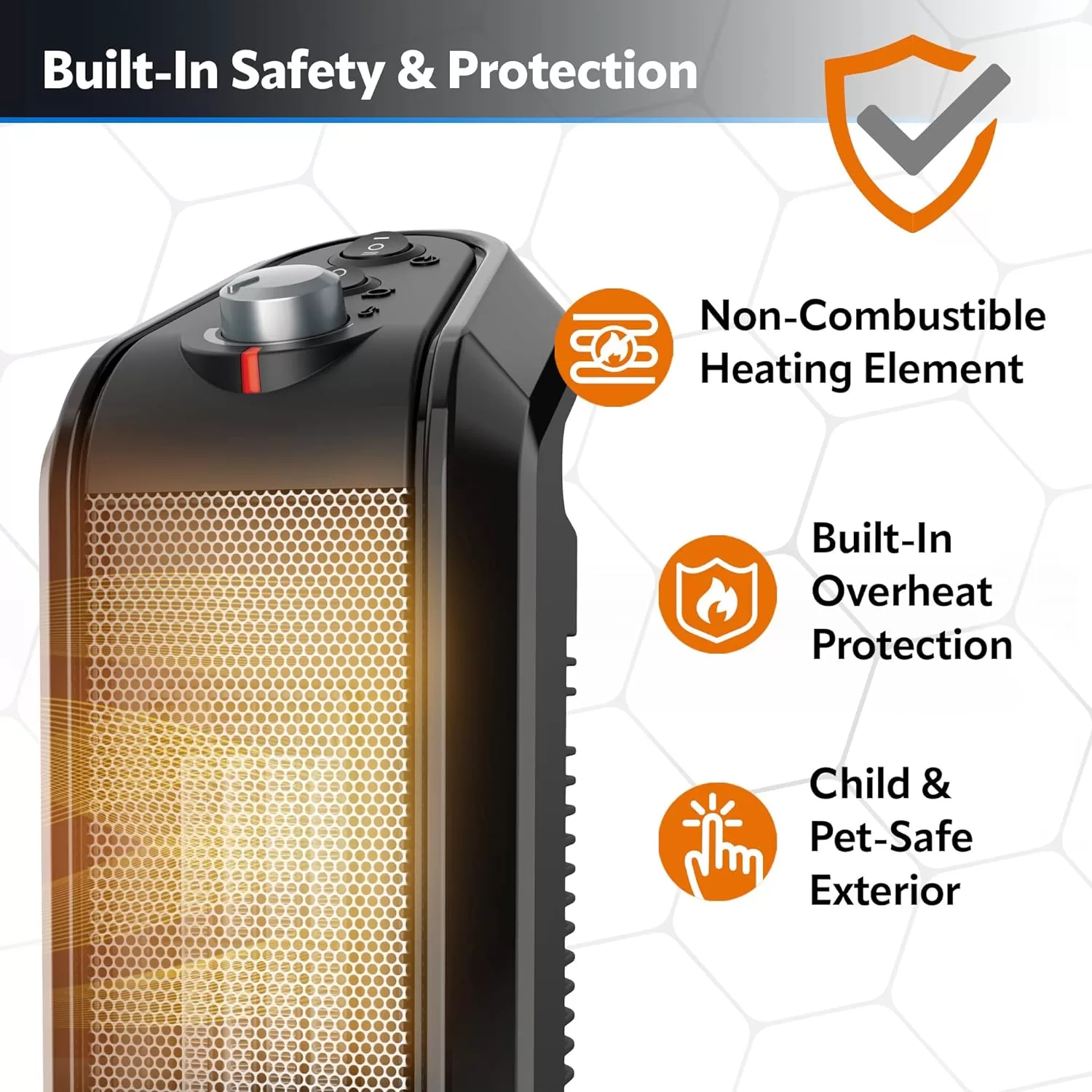 Lasko Oscillating Ceramic Space Heater for Home with Overheat Protection, Thermostat, and 3 Speeds, 15.7 Inches, Black