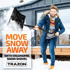 Trazon Snow Shovel Heavy Duty for Driveway with Ergonomic Handle to Use Without Backpain for Home Garage Car