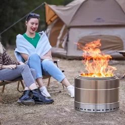 SURESTOVE Smokeless Fire Pit Outdoor Wood Burning Portable Firepit Stainless Steel (19 Inch)